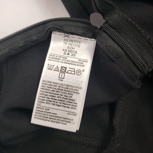 Gap XS Petite Black Skinny Pants Womens Side Zipper Jeggings Rayon Spandex - Picture 9 of 16